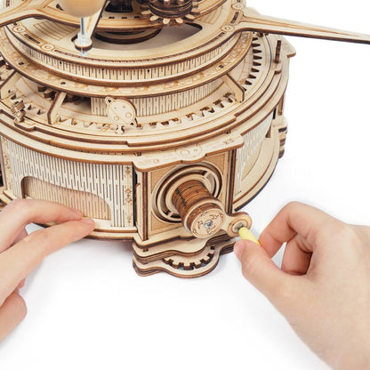 ROKR Mechanical Orrery 3D Wooden Puzzle (ST001) | Solar System Planetary Orbits Model