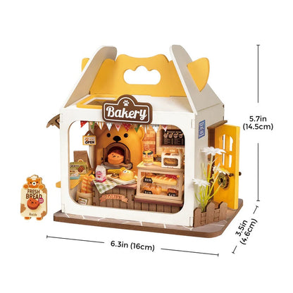 Rolife Teddy’s Breadbox Food Box Shop DIY Miniature House Kit (DS033) | LED Light