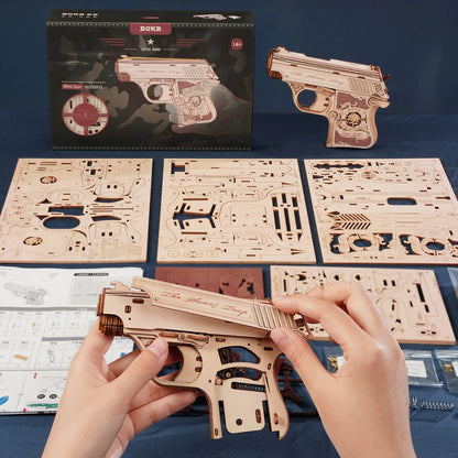 ROKR Mini Gun 3D Wooden Puzzle (LQ502) | Mechanical Model