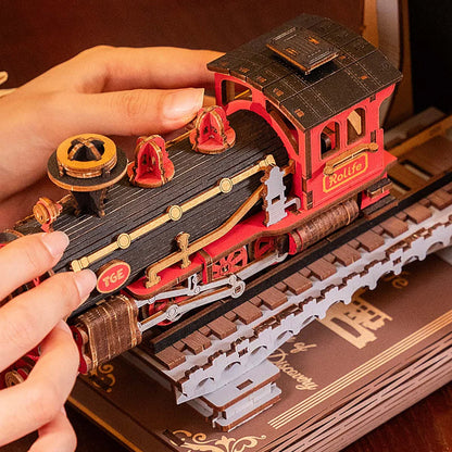 Rolife Century Train DIY Book Nook Kit (TGE01) | Vintage Train Bookshelf Insert