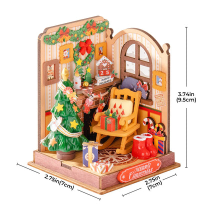 Rolife Christmas Fireplace DIY Miniature House Kit (DS041) | LED Light