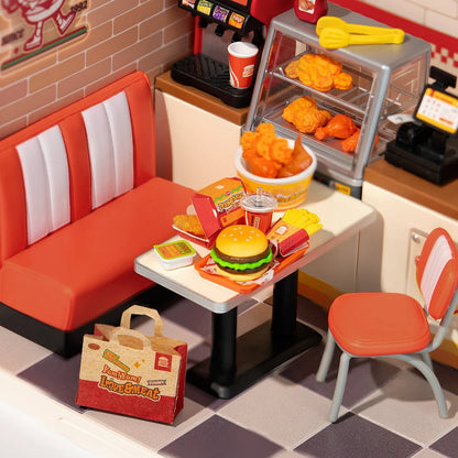 Rolife Super Creator Yum Yum Burgers DIY Miniature House (DW010) | 1:24 Scale