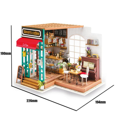 Rolife Simon’s Coffee DIY Miniature House Kit (DG109) | 1:18 Scale