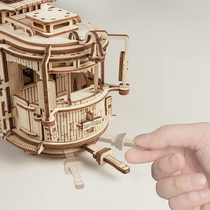 ROKR Classic City Tram 3D Wooden Puzzle (LK801) | Vintage Tram Model