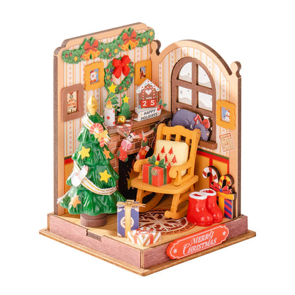 Rolife Christmas Fireplace DIY Miniature House Kit (DS041) | LED Light