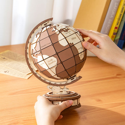 Rolife Global Wonders 3D Wooden Puzzle (TGM01) | DIY Globe with Astronomical Clock Base