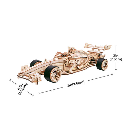 ROKR F1 racing car 3D Wooden Puzzle (LK505) | Wind-Up Racing Car Model