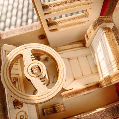 Rolife London Tour Bus Vehicle 3D Wooden Puzzle (TGM02) | Iconic Red Double-Decker Display