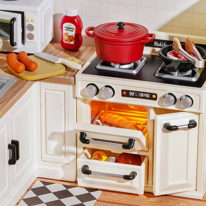 Rolife Super Creator Happy Meals Kitchen DIY Miniature House Kit (DW008) | 1:24 Scale