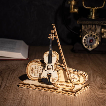 ROKR Violin Capriccio 3D Wooden Puzzle (TG604K) | Easy DIY Violin Display Model