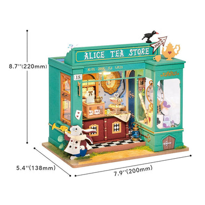 Rolife Alice’s Tea Store DIY Miniature House Kit (DG156) | 1:20 Scale