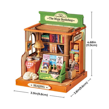 Rolife The Muse Bookshop DIY Miniature House Kit (DS040) | 1:28 Scale