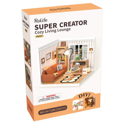 Cozy Living Lounge (DW007) | Super Creator Mini Room Kit