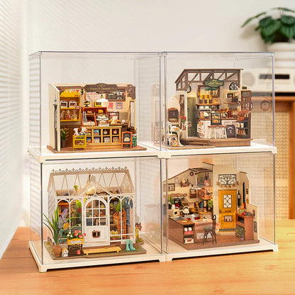 Rolife Miniature House Display Box (DF03L) | Stackable Dust Cover