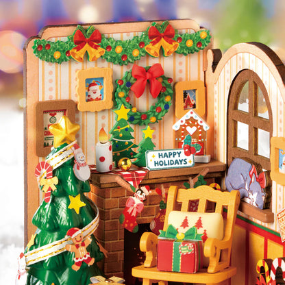 Rolife Christmas Fireplace DIY Miniature House Kit (DS041) | LED Light