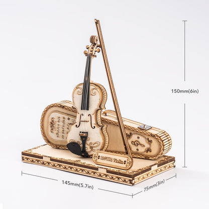ROKR Violin Capriccio 3D Wooden Puzzle (TG604K) | Easy DIY Violin Display Model