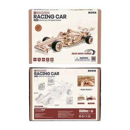 ROKR F1 racing car 3D Wooden Puzzle (LK505) | Wind-Up Racing Car Model