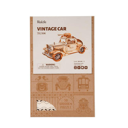 Rolife Vintage Car 3D Wooden Puzzle (TG504) | Easy DIY Classic Car Display Model