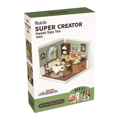 Rolife Super Creator Sweet Sips Tea DIY Miniature House (DW011) | 1:24 Scale