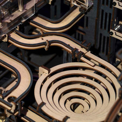 ROKR Marble Night City Marble Run 3D Wooden Puzzle (LGA01) | Hand-Cranked Track Maze