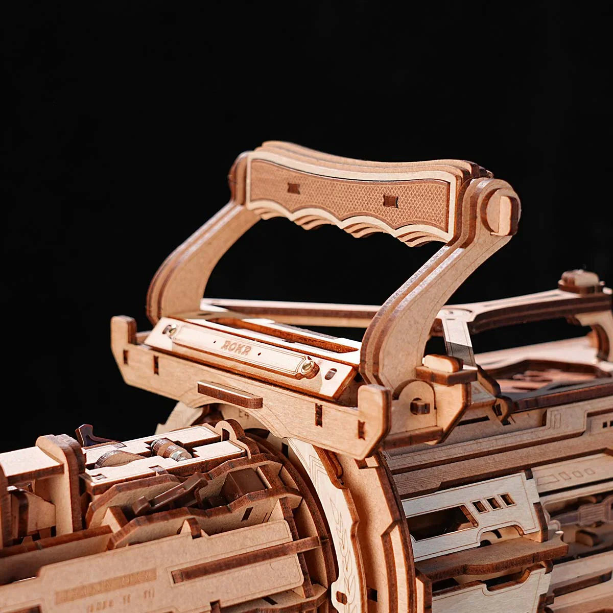 ROKR Rotating-Barrel Machine Toy Gun 3D Wooden Puzzle - LQA01 | Mechanical Wooden Model Kit for Teens & Adults