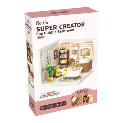 Rolife Super Creator Pop Bubble Bathroom DIY Miniature House (DW014B) | 1:24 Scale