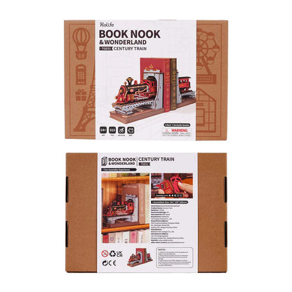 Rolife Century Train DIY Book Nook Kit (TGE01) | Vintage Train Bookshelf Insert