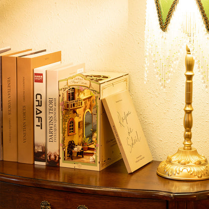 Rolife Floral Corner DIY Book Nook Shelf Insert Kit (TGB09) | Dust Cover + Warm Light