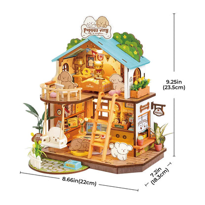 Rolife Puppy’s Cozy Villa DIY Miniature House Kit (DG169) | 1:18 Scale