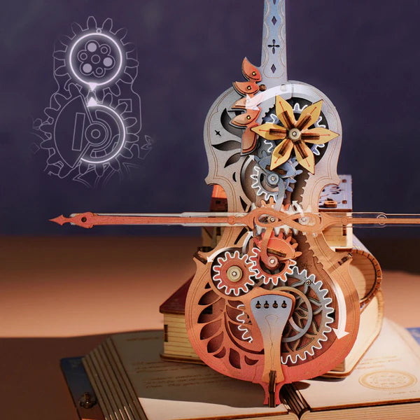 ROKR Symphony of Gorgeous Dreams Mechanical Music Box 3D Wooden Puzzle (AMK63M) | Wind-Up “Blue Danube”