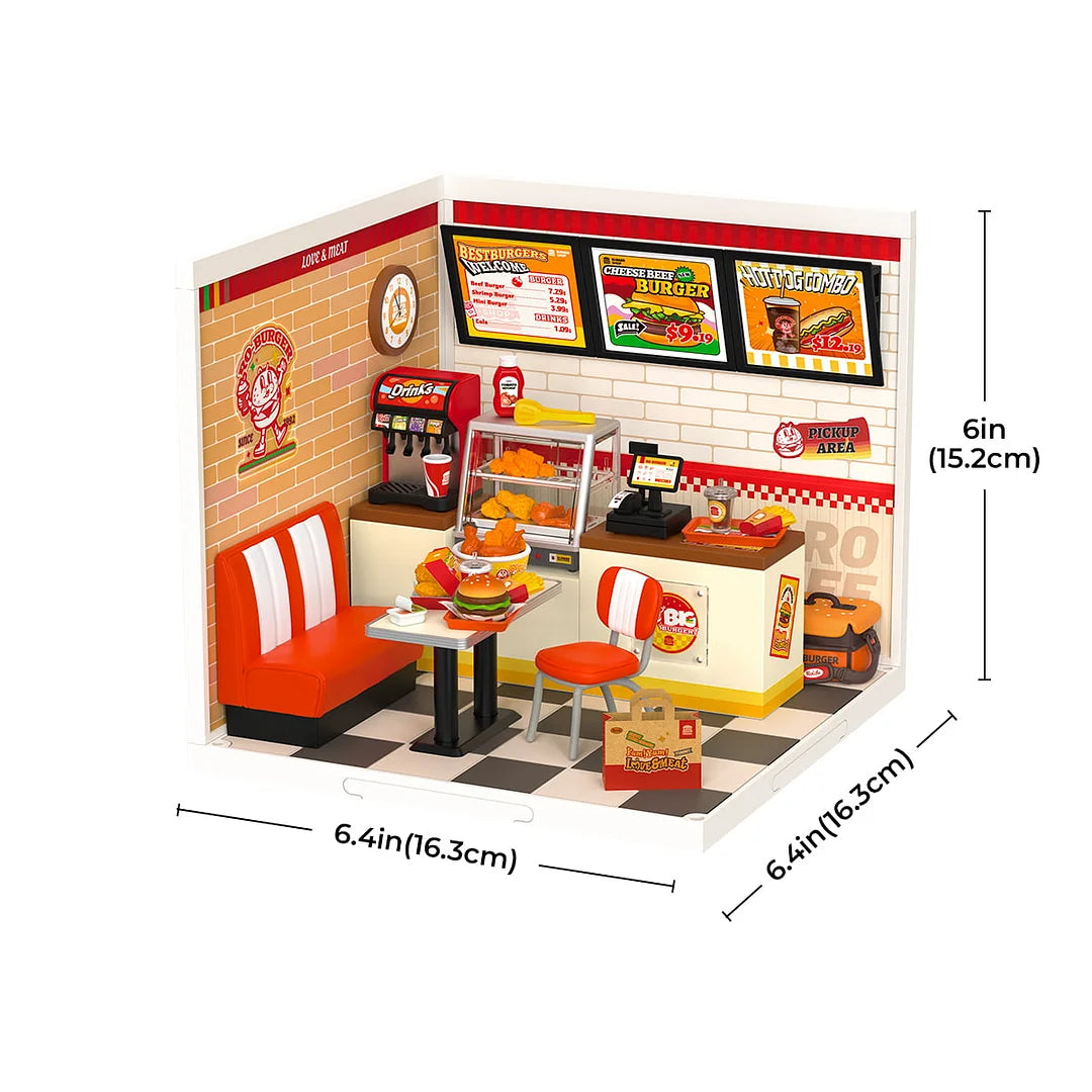 Robotime Rolife ROKR Yum Yum Burgers DIY Plastic Miniature House DW010