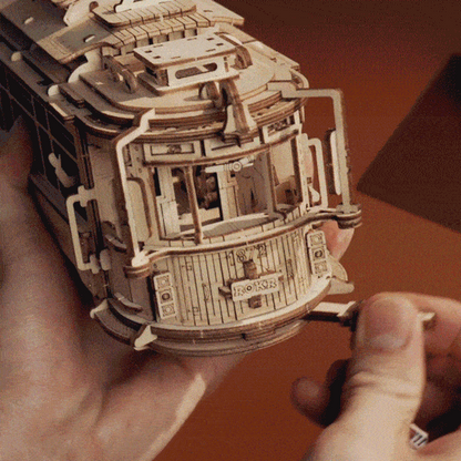 ROKR Classic City Tram 3D Wooden Puzzle (LK801) | Vintage Tram Model