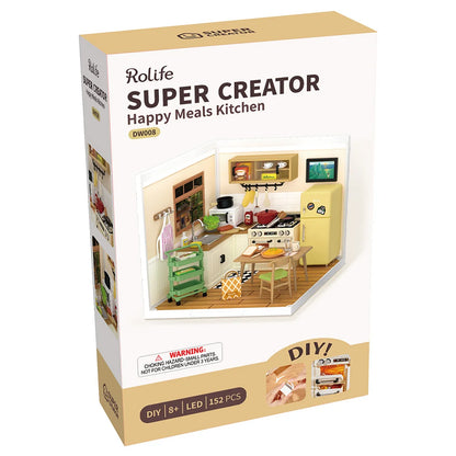 Rolife Super Creator Happy Meals Kitchen DIY Miniature House Kit (DW008) | 1:24 Scale