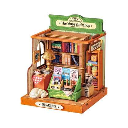 Rolife The Muse Bookshop DIY Miniature House Kit (DS040) | 1:28 Scale