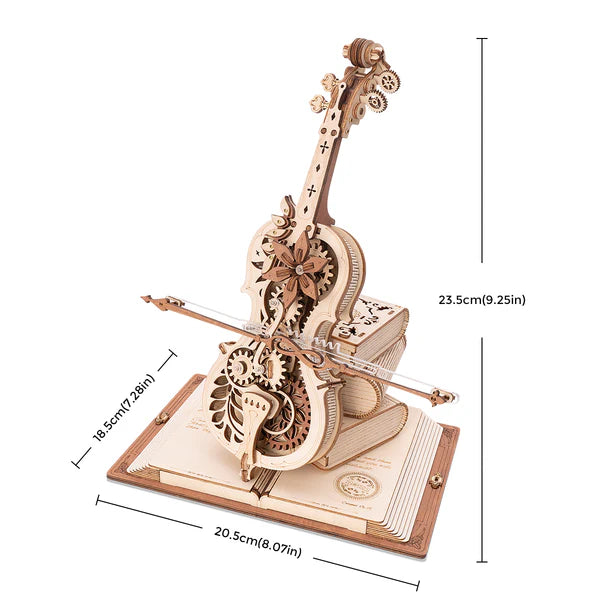 ROKR Magic Cello Mechanical Music Box 3D Wooden Puzzle (AMK63) | Wind-Up “Nocturne”