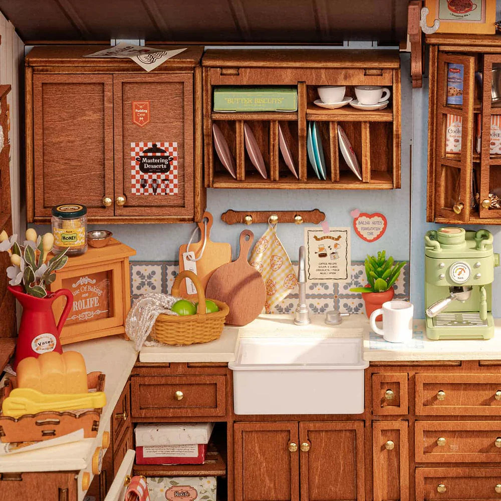 Rolife Baking Kitchen DIY Miniature House Kit (DG172) | 1:18 Scale