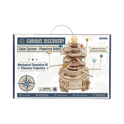 ROKR Mechanical Orrery 3D Wooden Puzzle (ST001) | Solar System Planetary Orbits Model