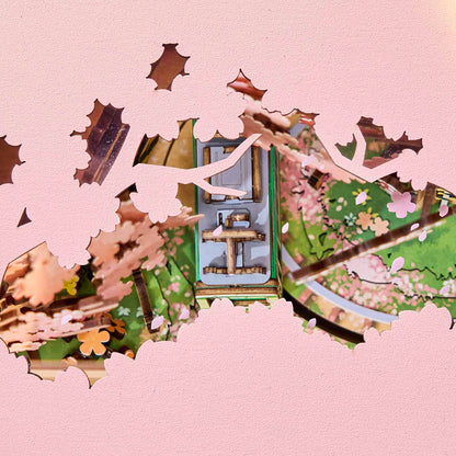Rolife Sakura Dreamy Tour DIY Music Box 3D Wooden Puzzle (AMT02) | Lights & Music