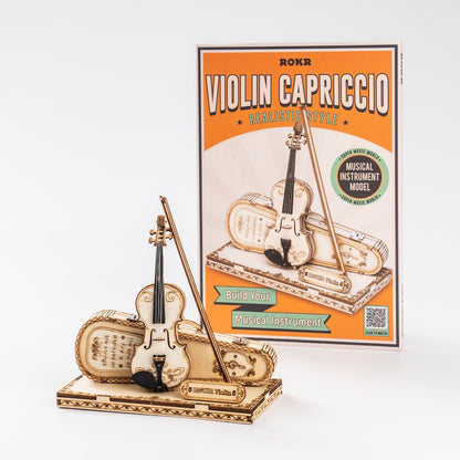 ROKR Violin Capriccio 3D Wooden Puzzle (TG604K) | Easy DIY Violin Display Model