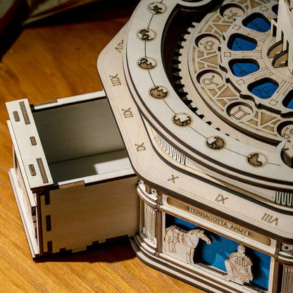 ROKR The Globe 3D Wooden Puzzle (ST002) | Rotating Globe with Secret Drawer