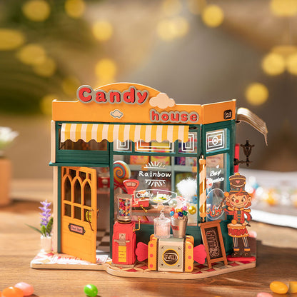 Rolife Rainbow Candy House DIY Miniature House Kit (DG158) | LED Light