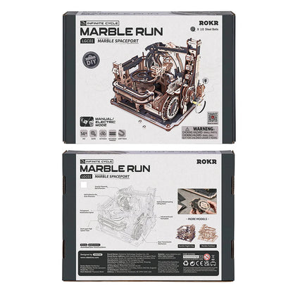 ROKR Marble Spaceport Marble Run 3D Wooden Puzzle (LGC01) | Manual & Electric Drive