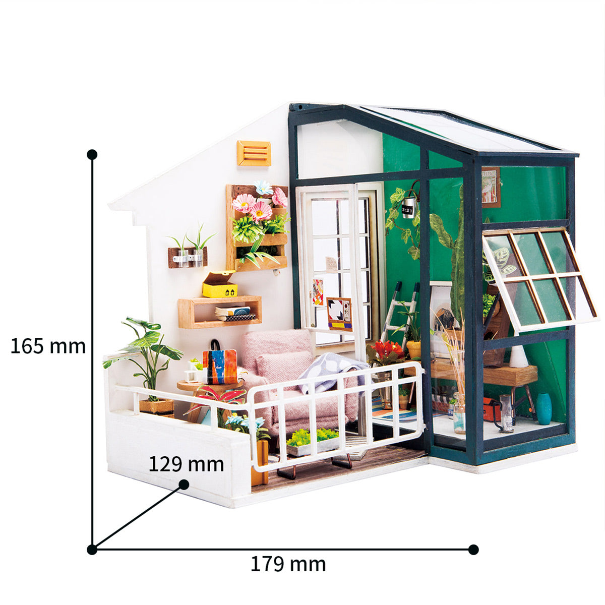 Robotime 1:24 DIY Miniature Mini Dollhouse Home Decor Balcony Day Dreaming DGM05