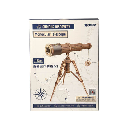 ROKR Monocular Telescope 3D Wooden Puzzle (ST004) | Retro Pirate Telescope Model