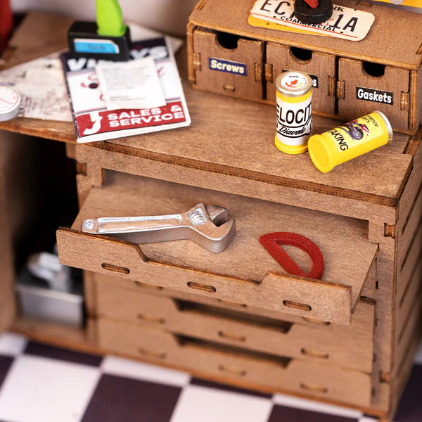 Rolife Garage Workshop DIY Miniature House Kit (DG165) | 1:16 Scale