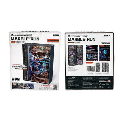 ROKR The Last City Marble Run 3D Wooden Puzzle (MR01S) | Motorised Lift & LED Lights