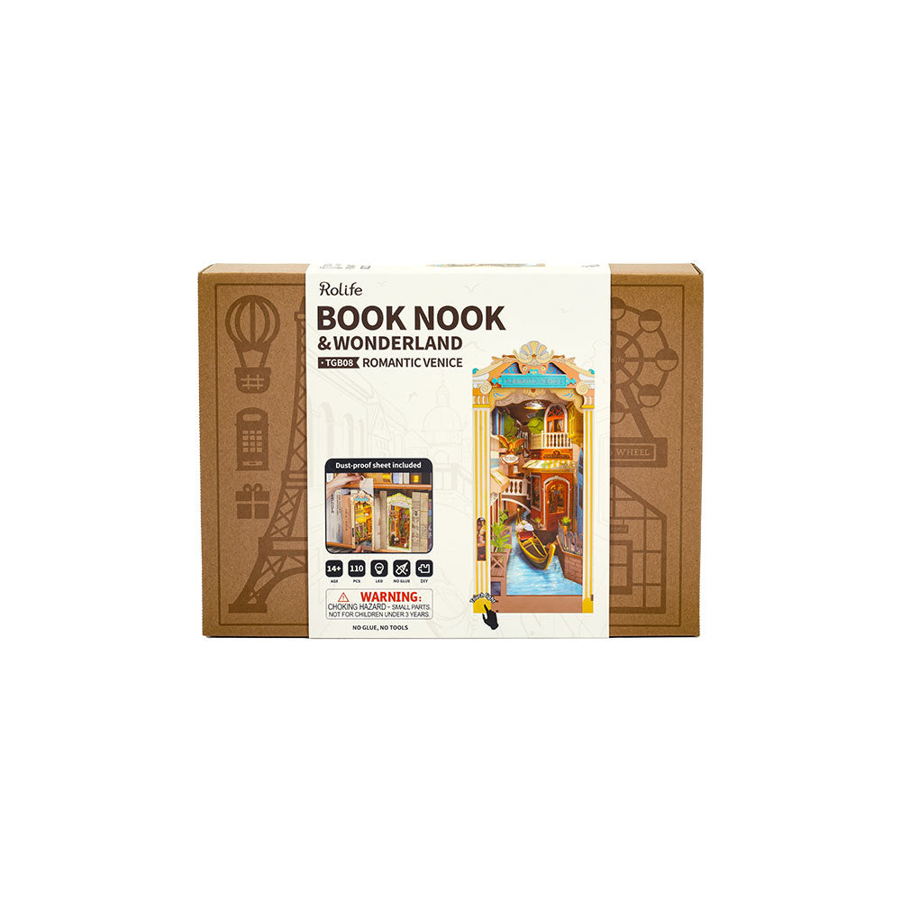 Robotime Rolife ROKR Romantic Venice DIY Book Nook Shelf Insert Kit TGB08