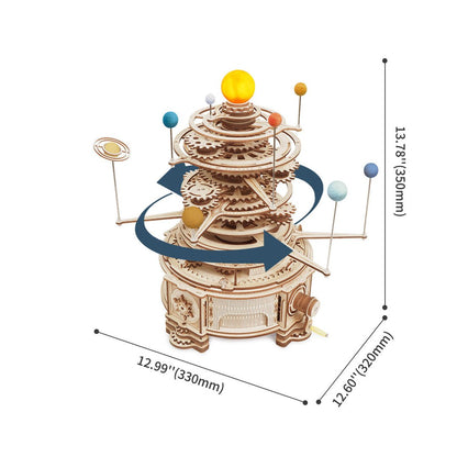 ROKR Mechanical Orrery 3D Wooden Puzzle (ST001) | Solar System Planetary Orbits Model