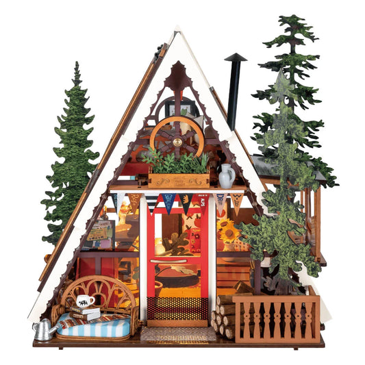 Rolife A-Frame Cabin DIY Miniature House Kit (DG181) | 1:18 Scale