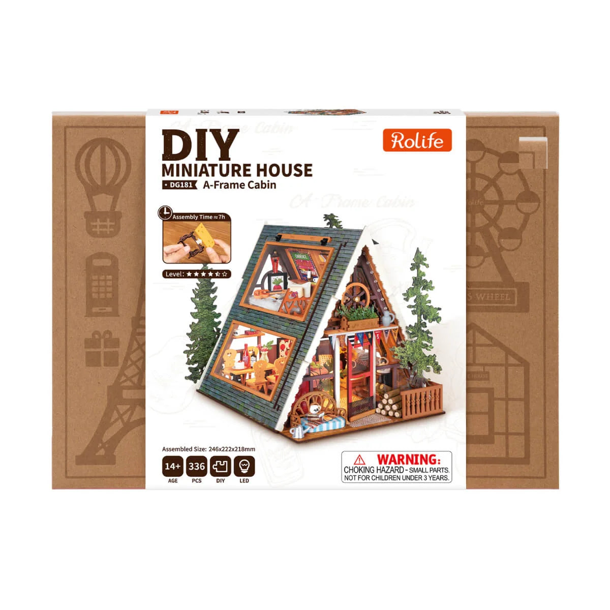 Rolife A-Frame Cabin DIY Miniature House Kit (DG181) | 1:18 Scale